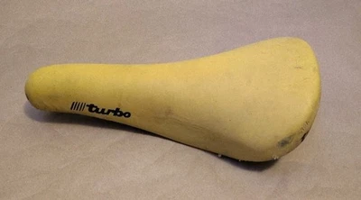 [MB] Sillín de cuero amarillo raro vintage Selle Italia Turbo SLG Italia  Foto 1 de 4