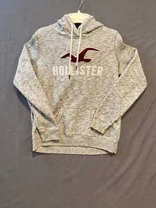 Hollister California Hoodie Men’s Size M Gray Hooded Sweatshirt Embroidered Logo - Picture 1 of 6
