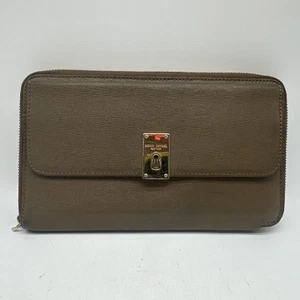 Henri Bendel New York Zip Around Tan Leather Wallet - Bild 1 von 15