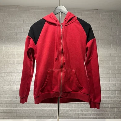 True Religion Womens Red Black Zip Up Hoodie Sweatshirt M/M - Image 1 of 4