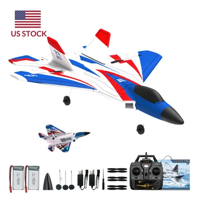 Avión RC F22 Raptor de 4 canales con luz LED, modo 6G/3D, acrobática de una llave Foto 1 de 4