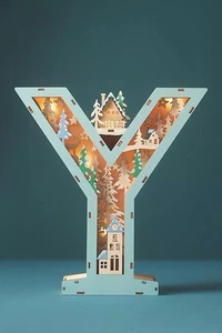 NEW ANTHROPOLOGIE WONDERLAND MONOGRAM LETTER “Y” HOLIDAY CHRISTMAS LIGHT UP - Picture 1 of 5