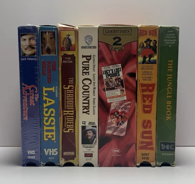 VHS Lot of 7 Random Western Cowboy Classic Films Movies Adventure Family Foto 1 de 4