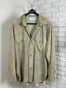 Herren Vintage DOLCE GABBANA Leder Wildleder Handnaht Details Hemd Jacke Größe48 - Bild 1 von 17