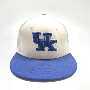 University of Kentucky UK Wildcats New Era Hat 7 1/8 White Blue Cap 59FIFTY - Picture 1 of 8
