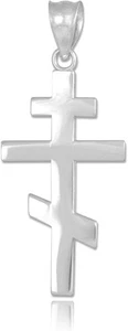 Joyería religiosa colgante de cruz ortodoxa rusa lisa de plata de ley 925  - Imagen 1 de 4