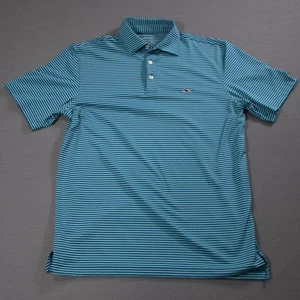Vineyard Vines Polo Shirt Men Blue Striped On The Go Sankaty Golf OTG  Stretch S - Picture 1 of 10