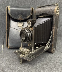 Antique 1910s Eastman Kodak Autographic Folding Pocket Camera #3A Model C + Case - Picture 1 of 14