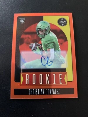 2023 Legacy CHRISTIAN GONZALEZ #190 Rookie RC Auto Orange /149 Patriots - Image 1 of 2