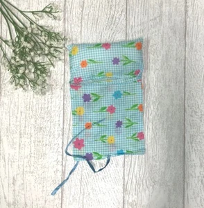 Saco de dormir azul floral enrollable juguete hecho a mano 9,5"" x 6"" LOL OMG muñeca niña regalos - Imagen 1 de 3