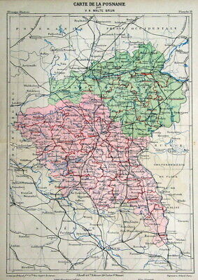 Posen, Provinz, Polen, Landkarte, Original-Lithographie Von 1888 • 8.50€