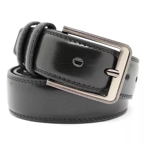 Cintura Lucida Cinta Uomo in Vera Pelle Cuoio Casual Classica Accorciabile - Foto 1 di 9