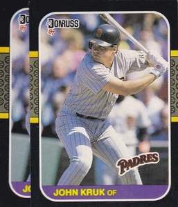 1987 DONRUSS BASEBALL LOT (2) JOHN KRUK ROOKIE #328 PADRES NMMT *L1879 - Picture 1 of 1