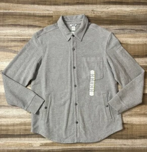 Duluth Trading Pebble Cloth Shirt Jacket Mens Large Relaxed Fit Gray Shacket - Picture 1 of 11