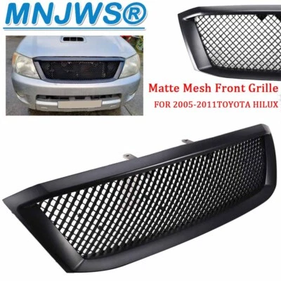 FOR 2005-2011TOYOTA HILUX MATTE BLACK MESH FRONT GRILLE NEW - image 1 of 4