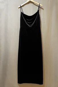 Neu ohne Etikett Taylor Damen-Maxikleid verstellbare Träger Reißverschluss hinten Schlitz Samt Größe 10 schwarz - Bild 1 von 13