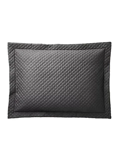 RALPH LAUREN $145 Quilted Sateen Argyle Luxury Standard Sham 20" X 28" Graphite - Picture 1 of 7