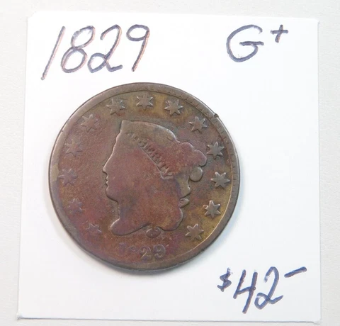 1829 EARLY LARE CENT NEVER CLEANED G+ 194 YEARS OLD!!!!!!!!!!!!!!!!!!!!!!!!!! ⭐⭐ Cover
