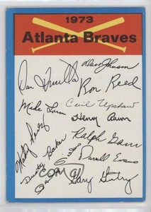 1973 Topps Team Checklists Checklist Atlanta Braves (One Star on Back)