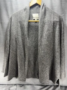 Cynthia Rowley Cardigan Large Adult Gray 2 Ply Cashmere Open Front Sweater Women - Picture 1 of 7