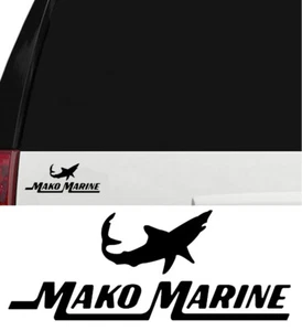 Mako Marine Vinyl Sticker Decal Fish Fishing Ocean Boat Angler Tuna Black 6 Inch - Picture 1 of 2