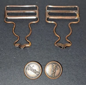 Western Messing Ersatz Latz Overall Riemen Schnalle und 3/4" Knopf 2er Set - Bild 1 von 5