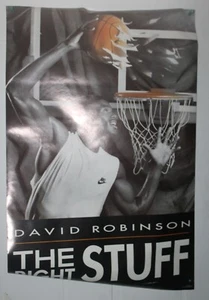 David Robinson Right Stuff 1990 NBA poster 21"X31" San Antonio Spurs Vtg - Picture 1 of 6