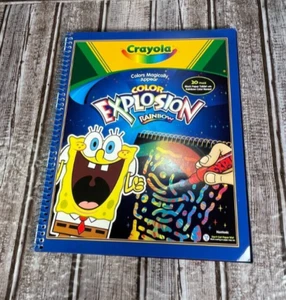 CRAYOLA Color Explosion Rainbow SpongeBob Squarepants Spiral Bound 19 Pages - Imagen 1 de 4