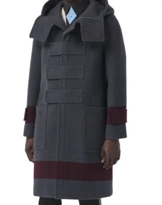 Nuevo abrigo con capucha de lana de gran tamaño Burberry para hombre $3550 CARBÓN OSCURO 38 EE. UU./48 UE Foto 1 de 4