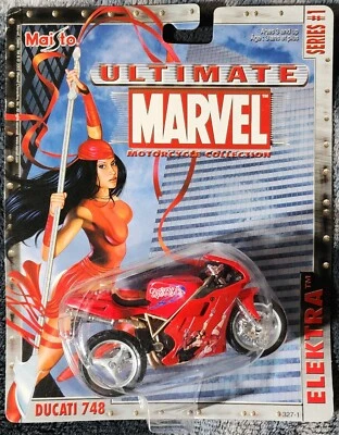 ELEKTRA Ultimate Marvel Ducati 748 Series 1 Motorcycle Collection 2002 Maisto - Image 1 of 3