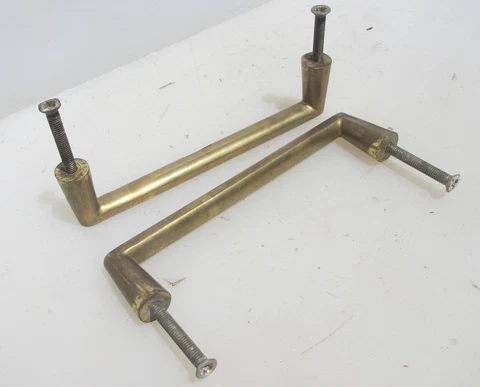 Vintage Brass Door Handles Shop Pulls Old Pub Cinema Art Deco 9" Cover