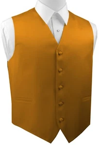 Men's Honey Gold Mustard Satin Wedding, Prom, Homecoming Tuxedo Vest - Picture 1 of 3