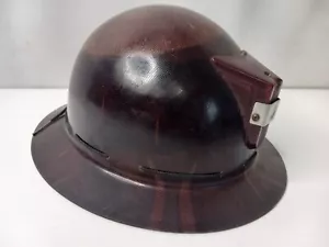 Cappello rigido vintage MSA Skullgard tipo K marrone minatore tesa completa sicurezza fibra di vetro - Foto 1 di 12