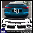 FOR BMW 2 SERIES F44 GRAN COUPE REAR DIFFUSER WITH TAILPIPES LIP GLOSS BLACK 19+