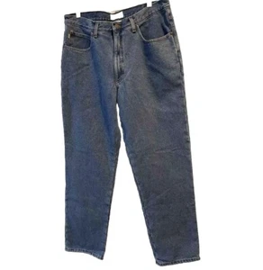 L.L. LL Bean Denim Green Fleece Lined Jeans Men's Size 36X32” Classic Fit - Picture 1 of 9