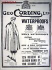 Geo. CORDING Waterproofs 'GOODWOOD CAPE' ADVERT : Small Antique 1920 Print Ad