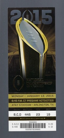 OHIO STATE BUCKEYES 2015 BCS NATIONAL CHAMPIONSHIP BOWL GAME FULL UNUSED TICKET Cover