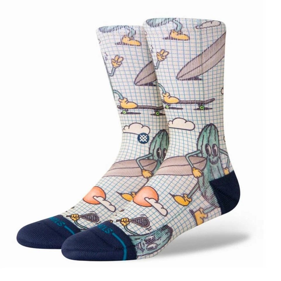 Calcetines informales Stance Crew de poliéster crema para adultos sensación encurtidos M 6-8,5 Foto 1 de 1