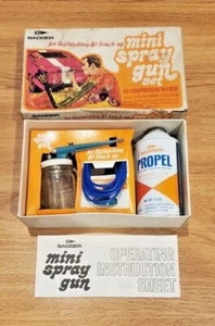 Vintage 1970's Badger Mini Spray Gun Air Brush Kit Never Used Model Car Boat - Picture 1 of 4