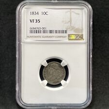 1834 10c Capped Bust Dime Early Type Choice Very Fine VF/XF NGC VF35