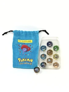 Toybiz 2000 Generation 1 Pokemon Marble Set & Bag - 8 Crystal, 2 Power Balls - Picture 1 of 3