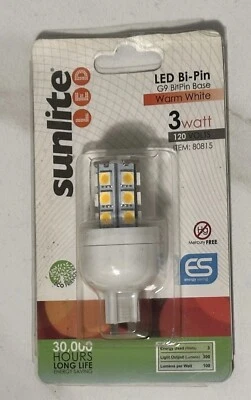 Sunlite LED Bi-Pin G9 Bi Pin Base Warm White 3w 120v - Image 1 of 2