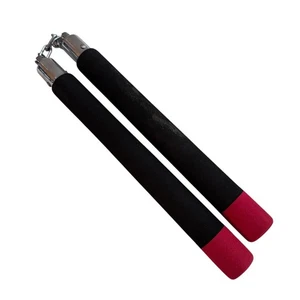 Schaumstoffgepolsterte Kette Nunchaku Kampfsport Training schwarz/rote Griffe gebraucht - Bild 1 von 4