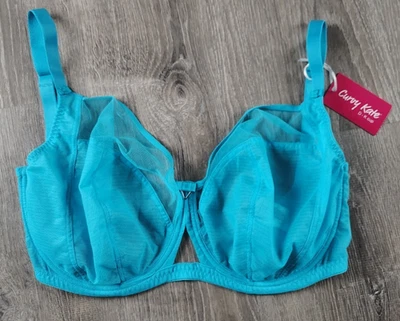 Curvy Kate Victory Balcony Underwire Bra Adjustable Blue Size 32M 9001 Turquoise - Image 1 of 4