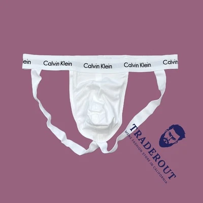 Calvin Klein CK men white cotton jock strap jockstrap underwear S M L XL - Image 1 of 4