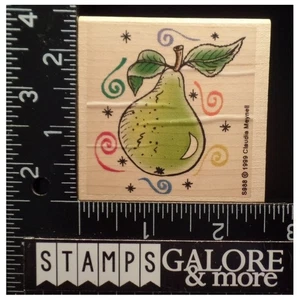 Graphistamp Rubber Stamps S988 CLAUDIA MEYNELL WHIMSICAL PEAR SWIRLS FRUIT #T51 - Bild 1 von 2