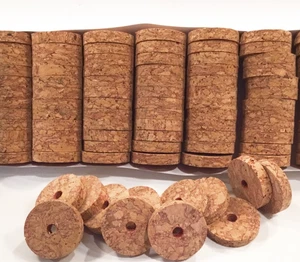Cork Rings, 12 Deep Red Burl 1 1/4” X 1/4”X 1/4” - Picture 1 of 1