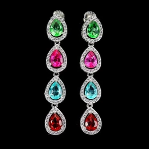 925 Sterling Silver Earrings Pear Topaz 7x5mm Natural Gemstone Jewelry - Picture 1 of 13