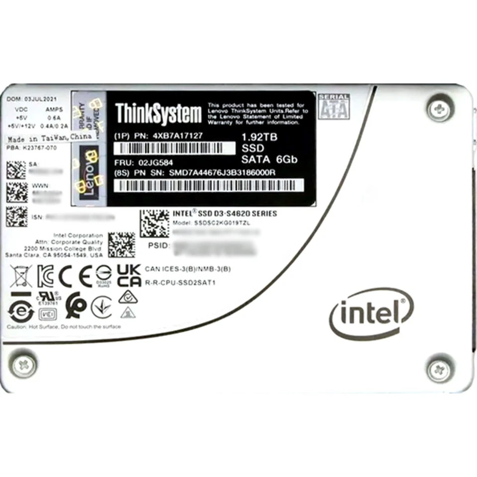 Lenovo (SSDSC2KG019TZL) - 1.92TB (SFF 2.5in) 6G SATA-3 SSD (02JG584) - Image 1 of 1