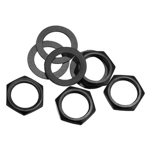 4 Set Guitar Nuts and Washers M9 Guitar Input Output Jack Socket Nuts Black - Picture 1 of 5